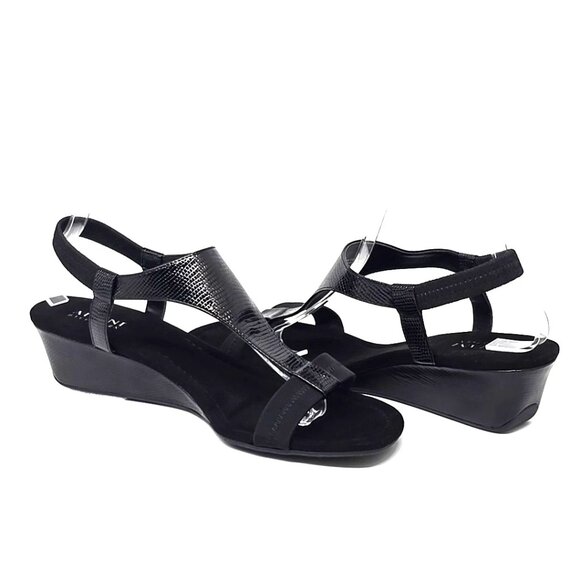 Alfani Vacanzaa Step 'N Flex Wedge Black Sandals Women's Size 10M - Picture 9 of 12
